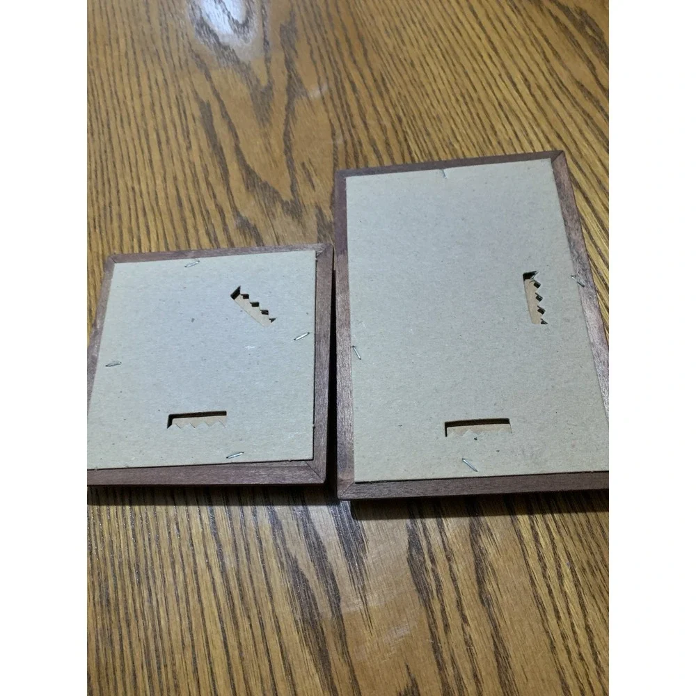 2 Vintage Home Interiors Wood Framed Accent Mirrors With 2 Way Hangers